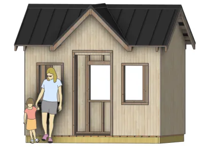 A digital rendering of a play house.