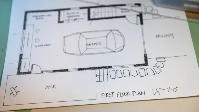 Photo of student's drafted floorplan