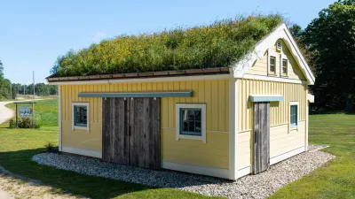 A live green roof on a small cabin