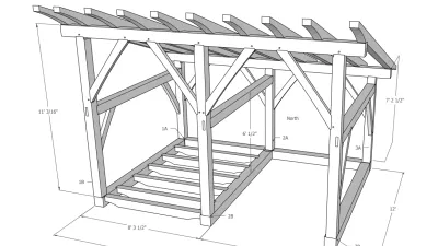 Sketchup framing model of a timber framed woodshed