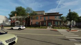 Architectural rendering of the Marsh House apartments in Waterbury, VT