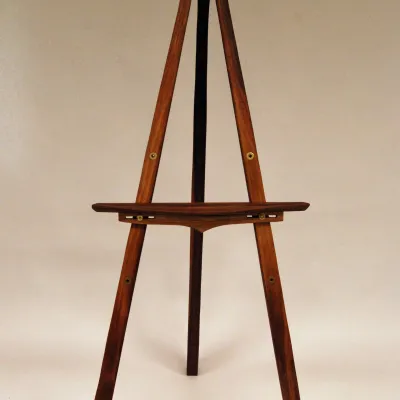 Art easel with a dark stain