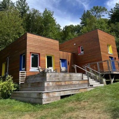Bunkhouse exterior pictured on a sunny day