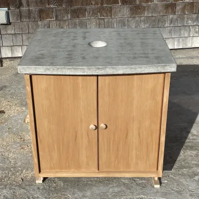 Concrete countertop on a bathroom vanity