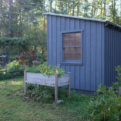 A garden shed in a clients backyard. 